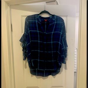 Vince camuto plaid blouse
